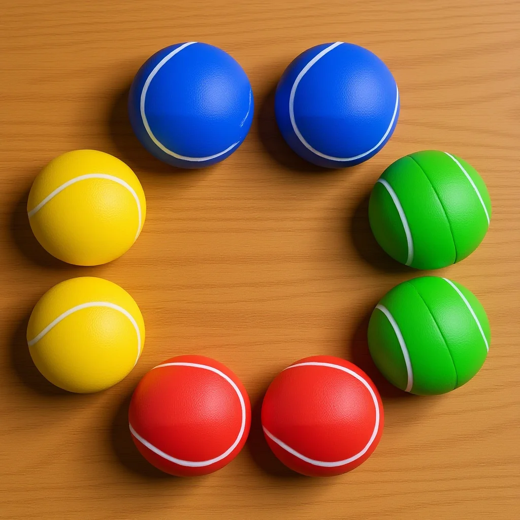 

8Pcs Solid Tennis Balls Premium PU Pressure Retention Durable Practice Training Playing Balls for Court Use Yellow Red Blue