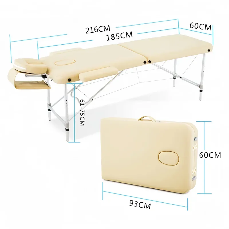 Customizable Luxury Foldable Massage Bed Adjustable Height 58-82cm for Hospital Beauty Salon with Tote Bag Portable Treatment
