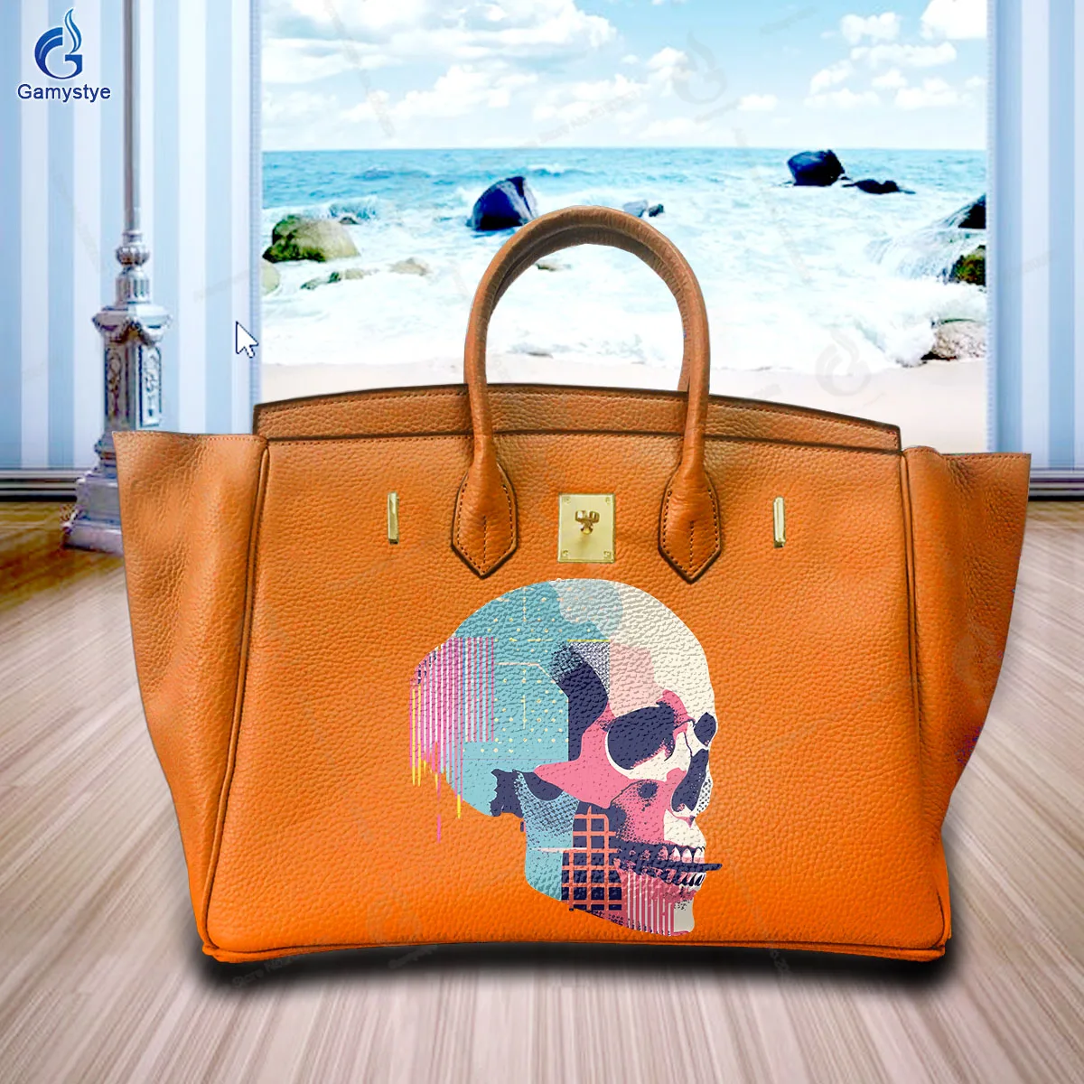 Shoulder Bag Printed Handbags Trader Tote Bag Ladies Tote Handbag Prevalent Messenger Bag for Women Really Leather Cowhide Skull