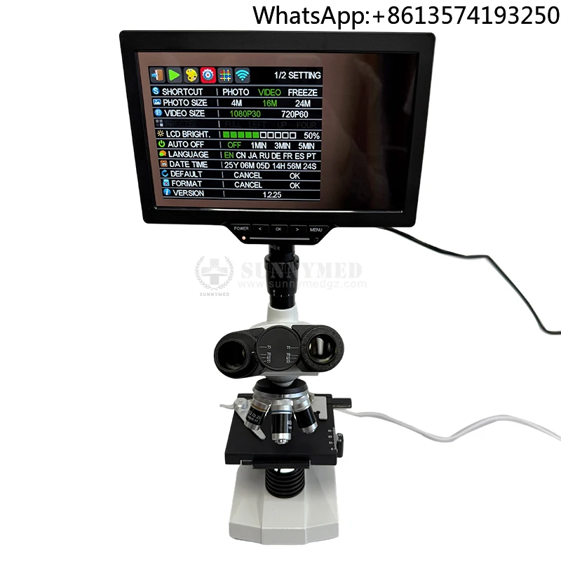 

LCD Screen Digital Microscope Trinocular 40x-400x 100x-1000x Optical Binocular Head Student Biological Microscope for Teaching