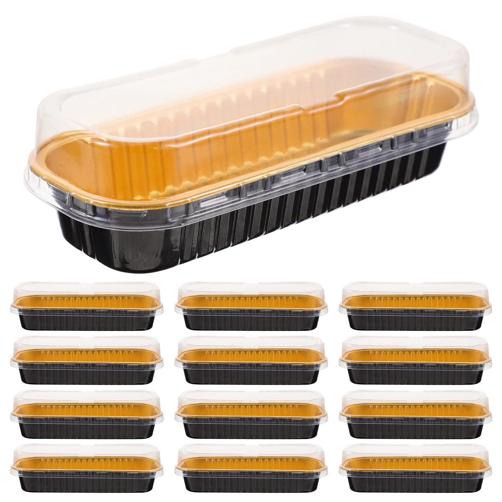 

20pcs Rectangular Containers Lids 200ml Baking Mold Freezer Cheese Dessert Pans Mini Loaf Aluminum Foil Cake Pan Storage