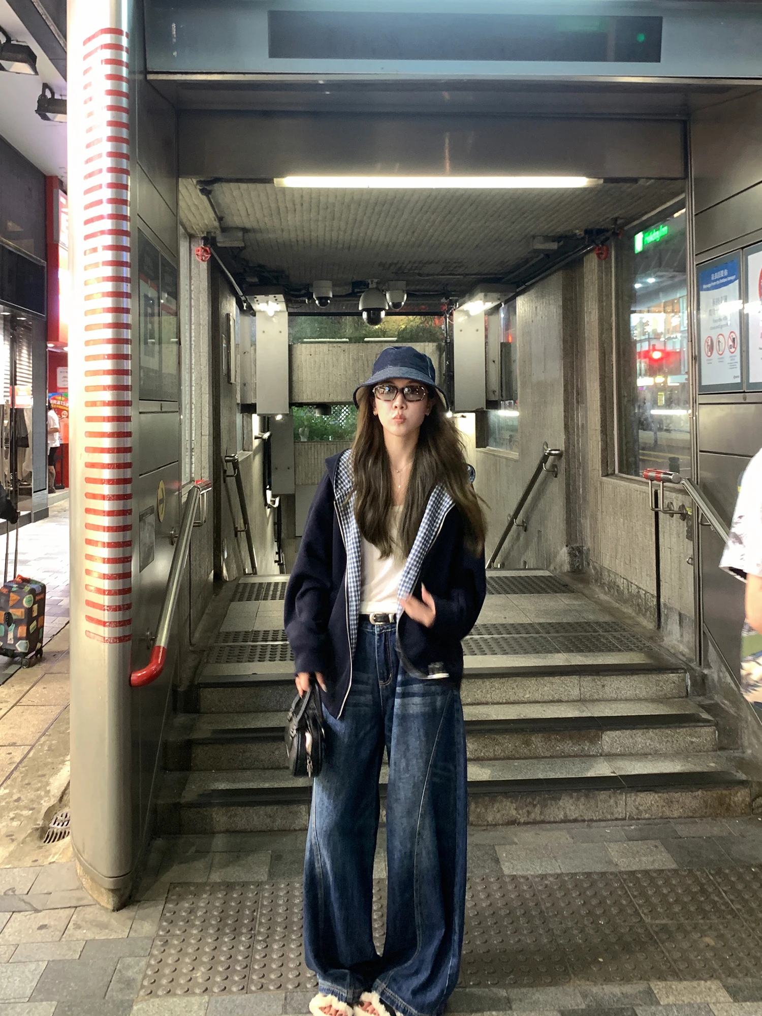 

Широкие джинсы с завышенной талией в стиле ретро, женские джинсовые брюки, деконструированные повседневные длинные брюки, винтажные брюки на молнии с талией