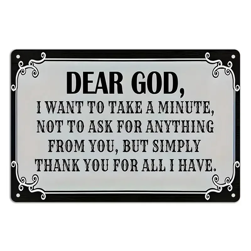 1Pcs 2D Flat Vintage Metal Decor Plaque, Religious Inspirational Wall Hanging with 