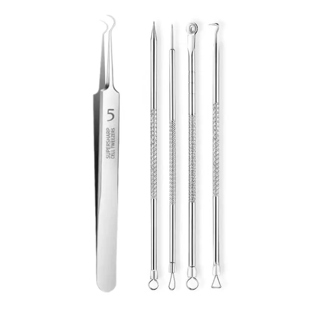 Tedesco Ultra-fine No. 5 Cell brufoli Clip per punti neri pinzette per il viso speciale Acne Blackhead Health Tool Remover Salon Beauty N G8U0