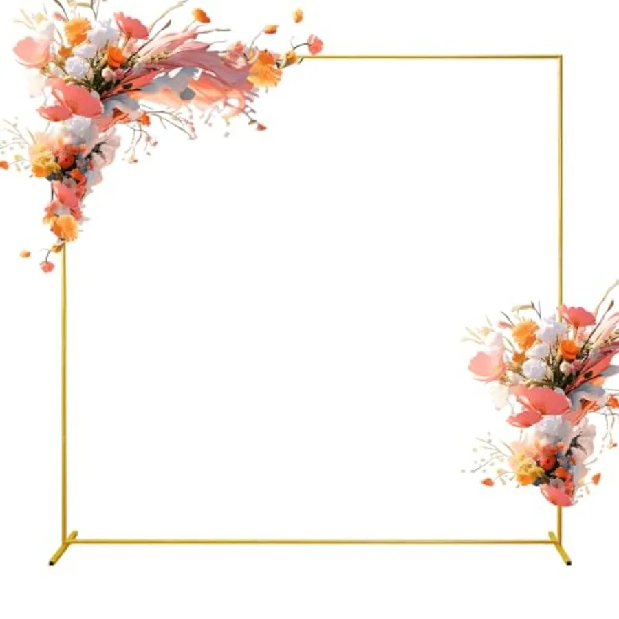 

Металлическая золотая арка-каркас 6.6FTx6.6FT для свадебного декора, церемоний, юбилеев, садовых мероприятий, детских праздников на открытом воздухе