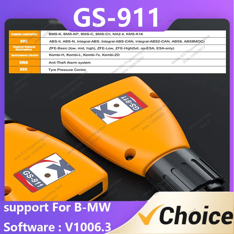

GS-911 V1006.3 For B-MW Fault Finding Tool Cars Maintenance Diagnostic Tools ECU Information Real-Time Analog Win XP System -25%