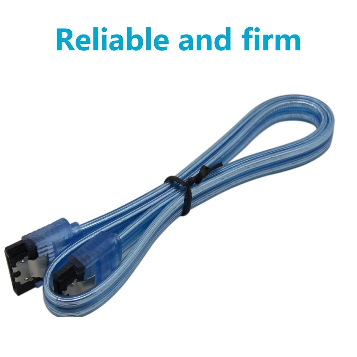 2PCS CableDeconn SATA III Cable 12Gbps 7pin Female Straight to Straight Angle Female Data Cable with Locking Latch 0.5m 1m Blue