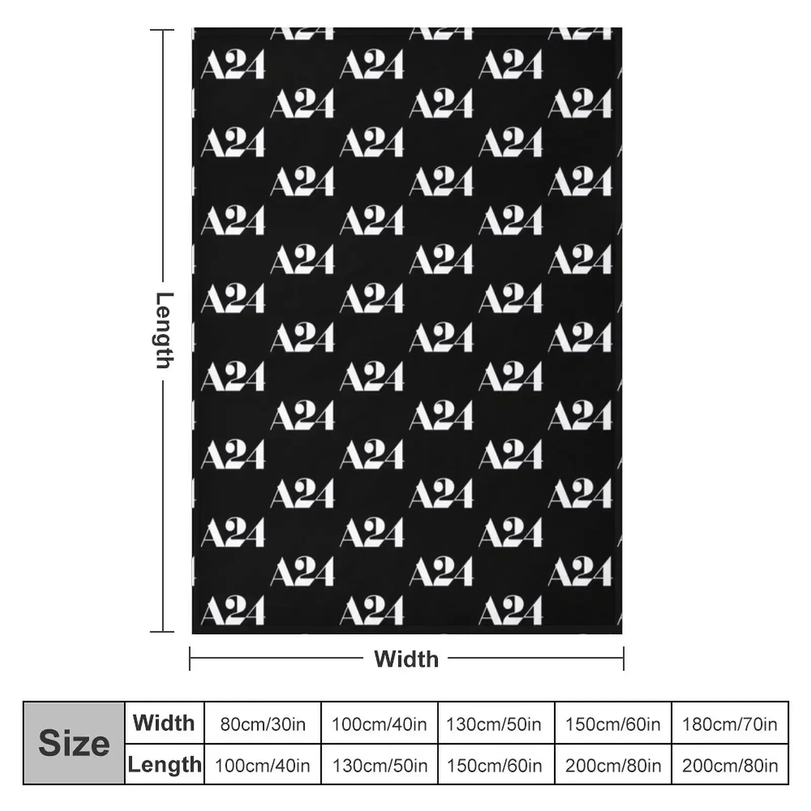 A24 Logo (White) Throw Blanket Picnic Nap Blankets