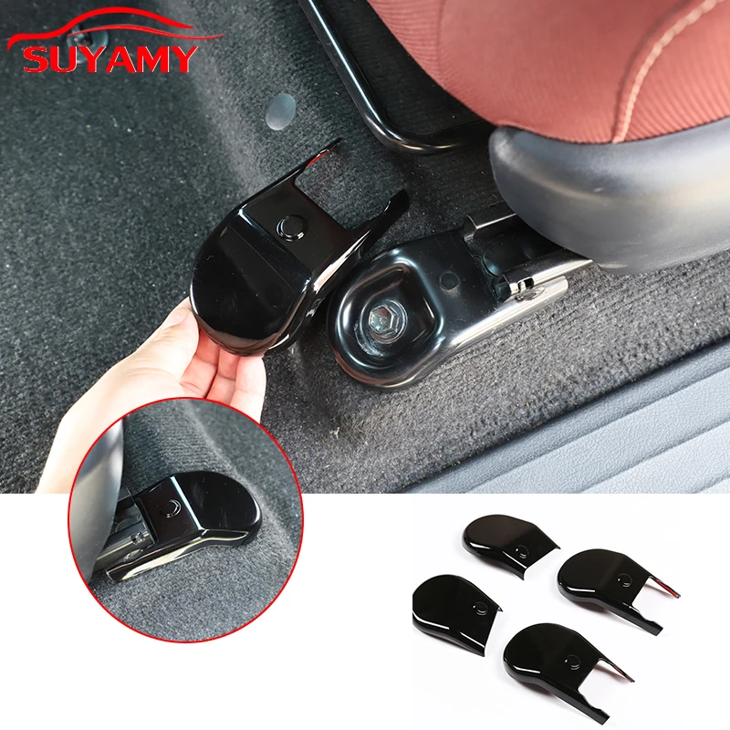 For Toyota Hilux 2015-2021 ABS Anti-Dust Seat Bracket Fixing Bolts Trims Cover Car Interior Accessories Black 4PCS