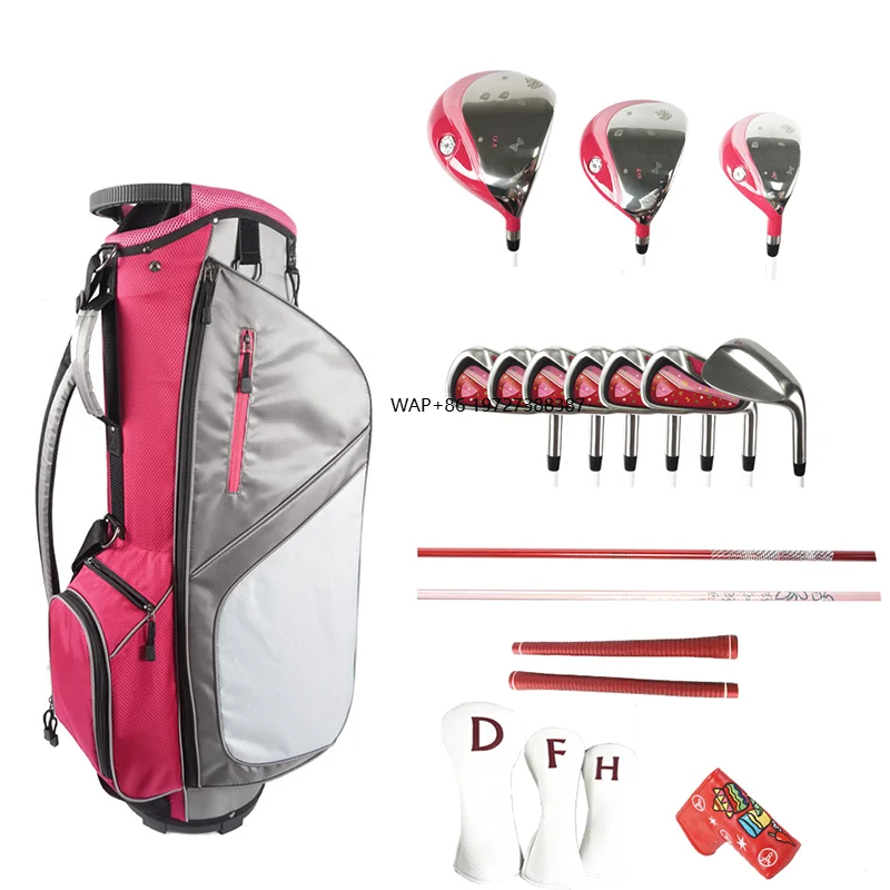 Factory wholesale High-end Ti Alloy Set of Golf Clubs for Ladies Golf Wood Heads & Iron Heads & Putter Heads OEM Logo