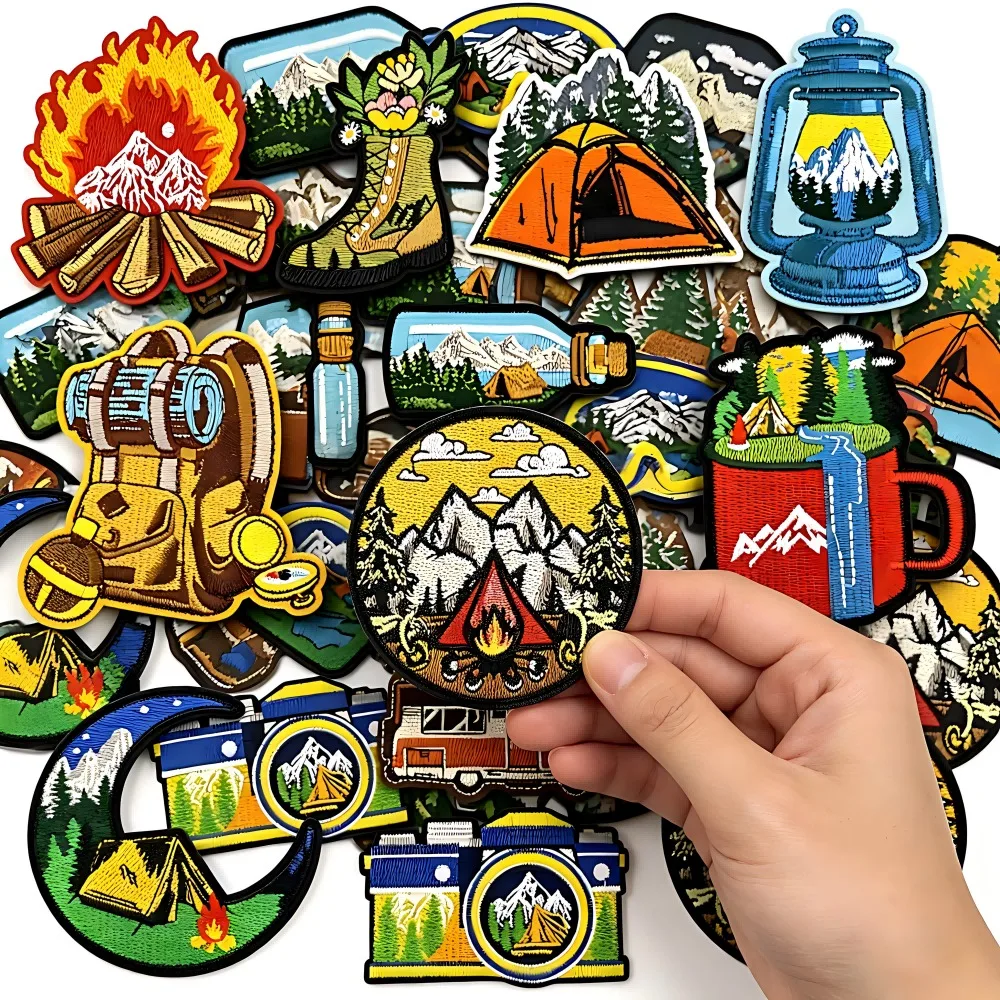 

Scenery Embroidery Patch Fabric Applique DIY T-shirt Backpack Iron on Patches Sewing Clothing Decor Repair Sticker Accessories