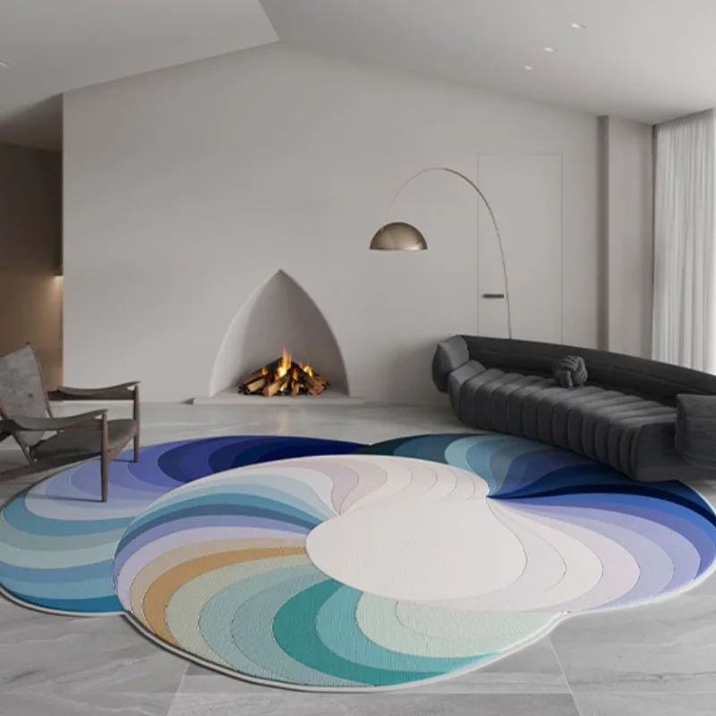 

Advanced Light Luxury Living Room Carpet Irregular Shape Decoration Coffee Tables Plush Mat Home IG Bedroom Rug ковер Tapis 러그