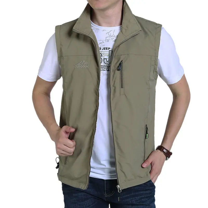 

Spring Autumn Men's Multi-pocket Quick-drying Thin Outdoor Vest for Photography Fishing