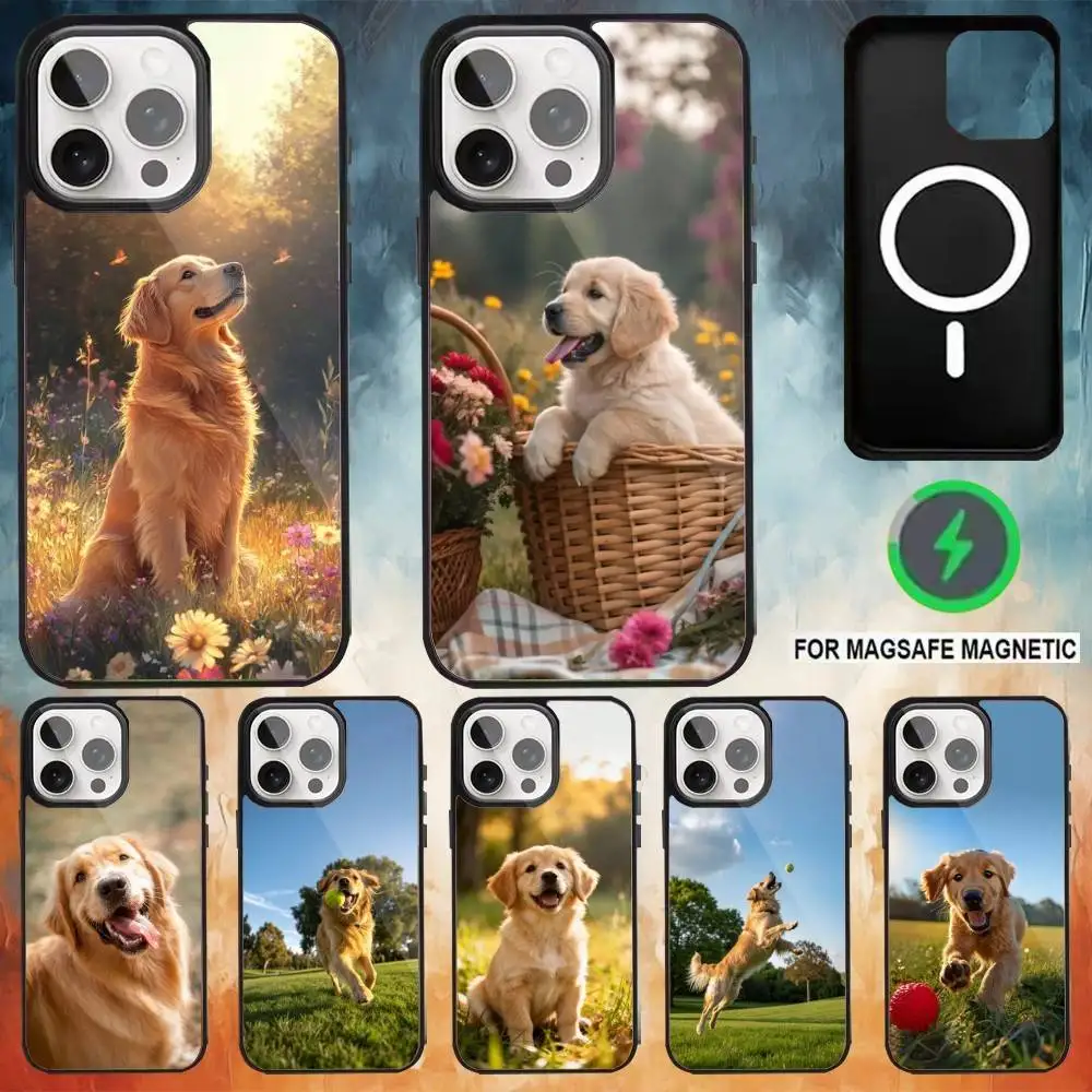 

Golden Retriever Phone Case For iPhone 17,16,15,14,13,12,11,Plus,Pro,Max for Magsafe Magnetic Wireless Charging