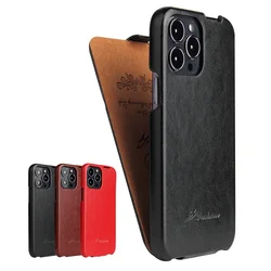 Luxury Leather Vertical Flip Cover Cases For Iphone 15Pro SE 8 X XS XR 11 12 13 Mini 14 15 Pro Max 15 Plus Full Protection Case
