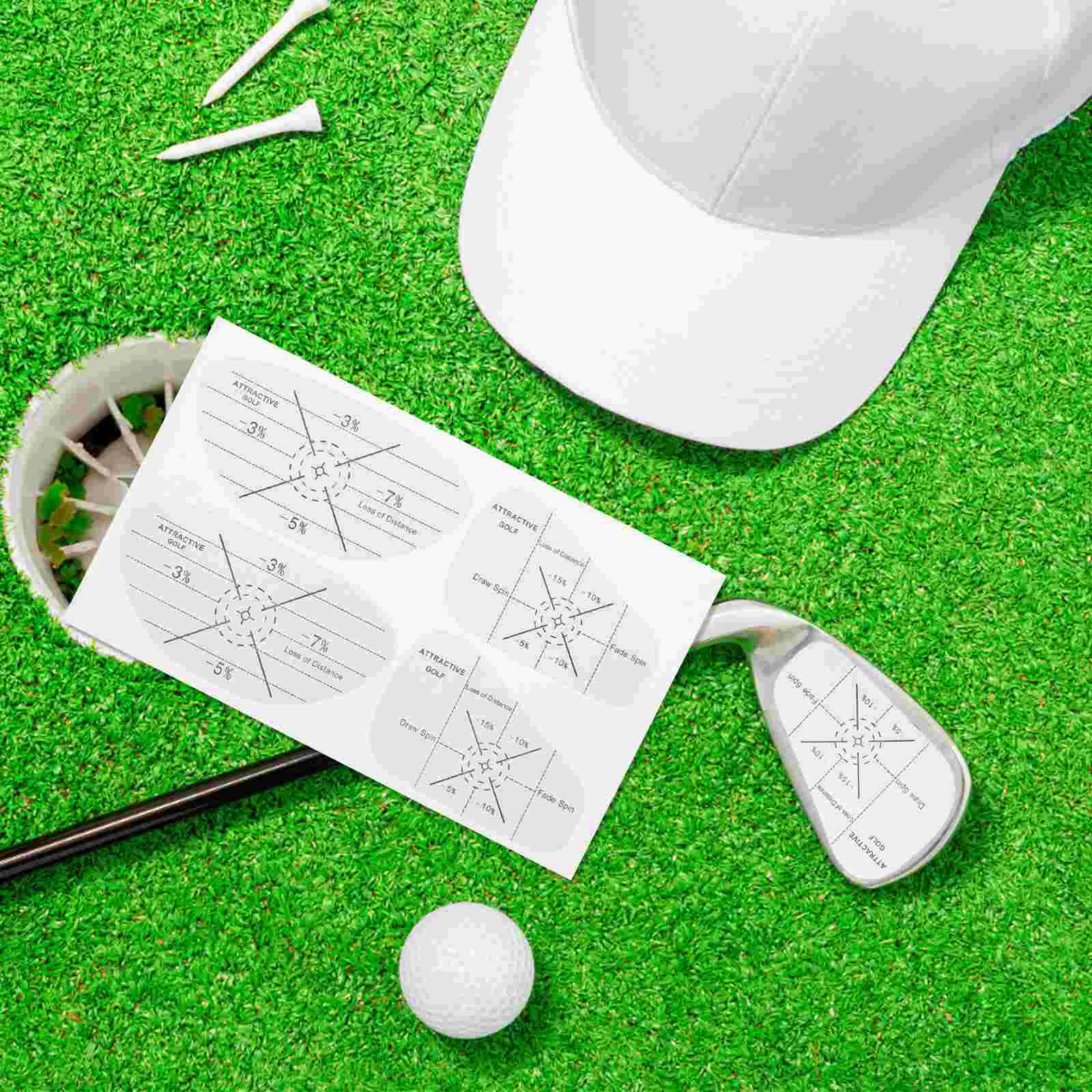 

10 Sheets Golf Club Stickers Training Balls Sticks for Clubs Practice Equipment Cue Head Impact Tape Tools