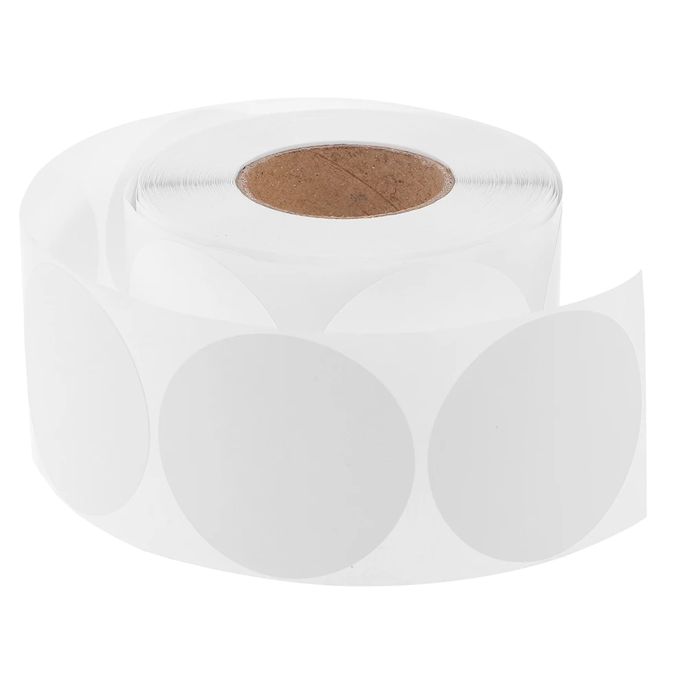 

500Pcs Round Sticker Labels White Blank Adhesive Circle Decals for Marking Organizing Jars Bottles Containers Price Tagging