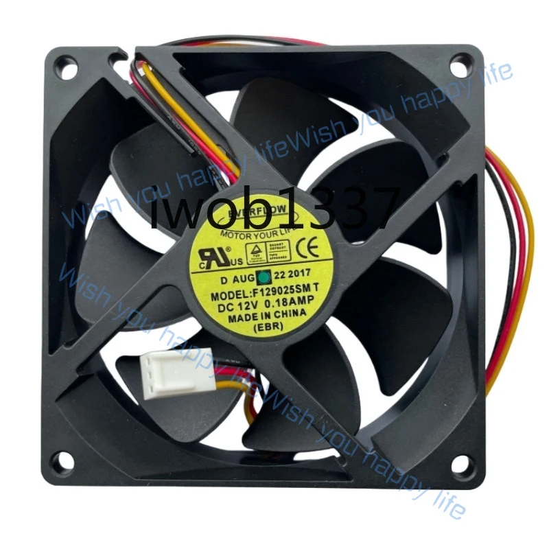 L... New for Everflow F129025SMT 90*90*25mm 3 Lines DC 12V 0.18A Server Cooler Fan