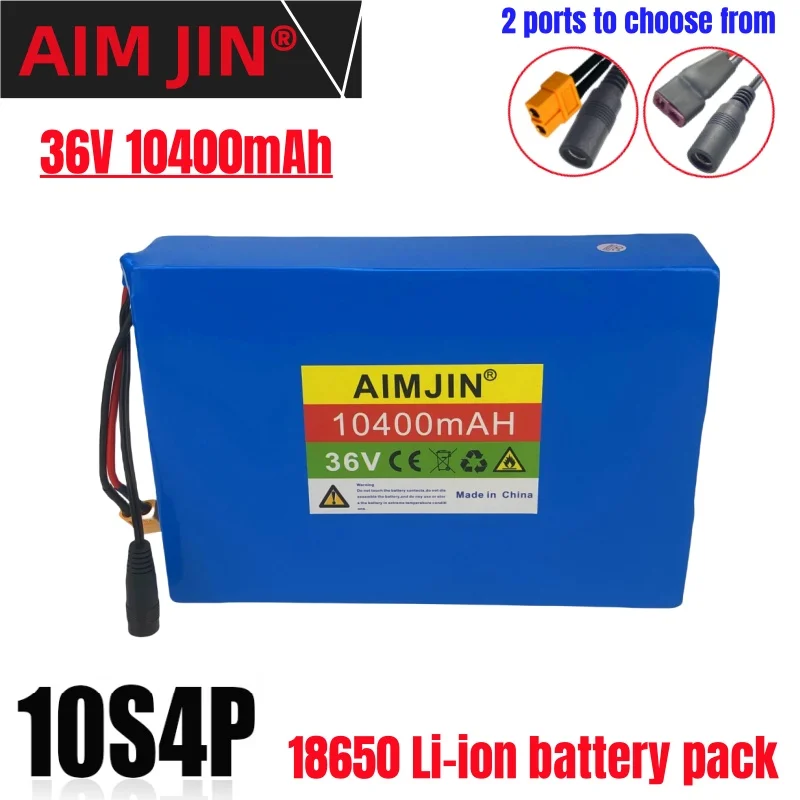 100% Original 10S4P 36V 10.4AH 18650 Lithium Ion Battery Pack For Assist Electric Vehicles Electric Bicycles Motorcycl