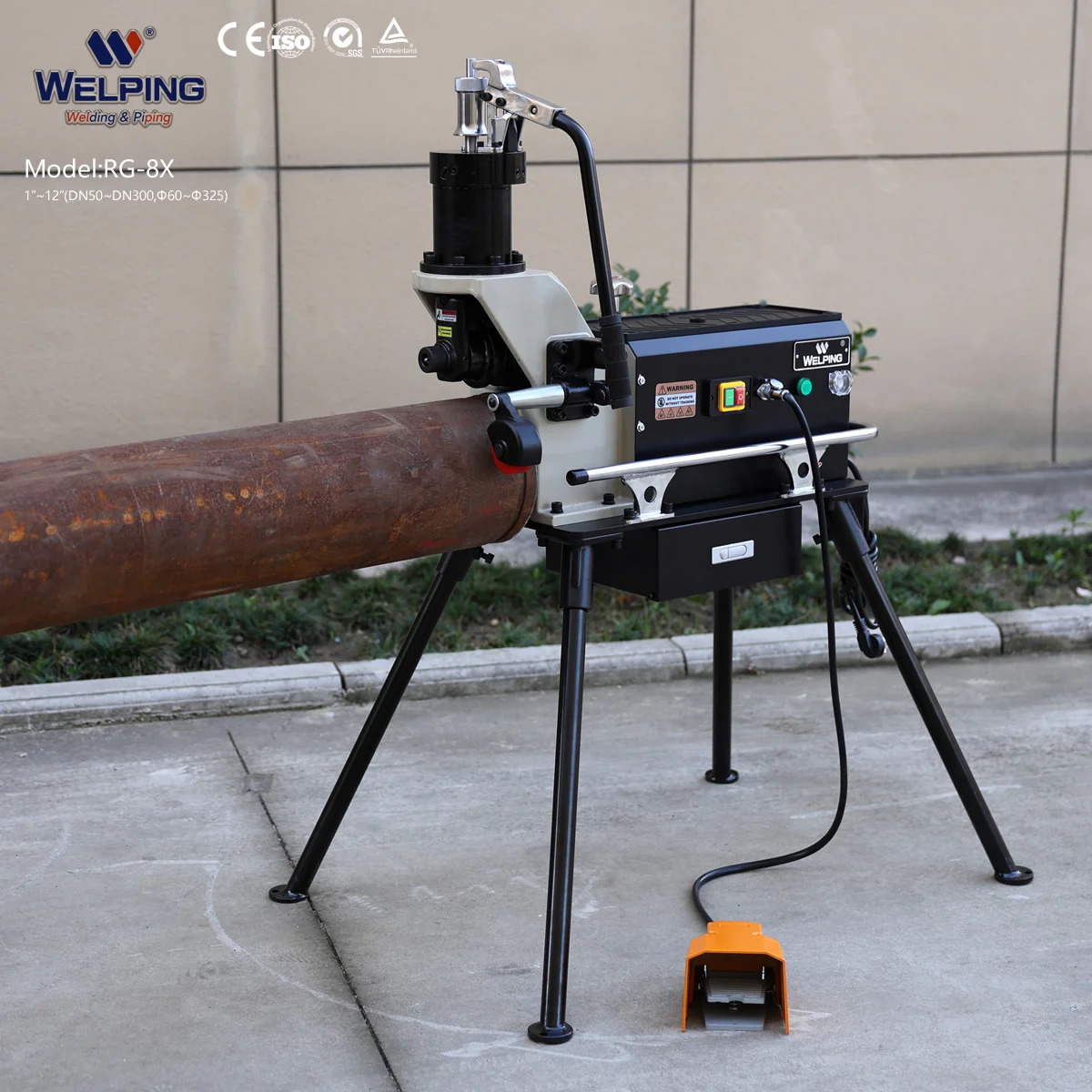 Hydraulic Sch10/40 Steel Pipe Roll Grooving Machine With Pump High-Power Motor & High-Strength Gearbox For 1