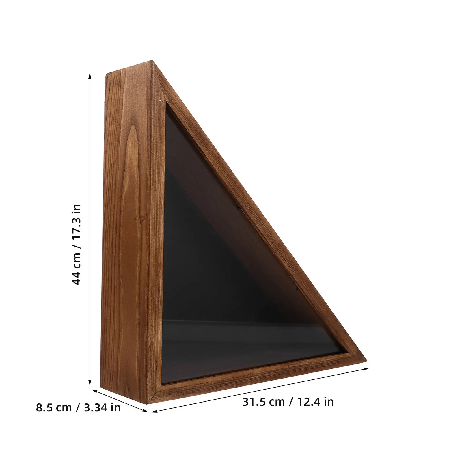 Triangular Wood Flag Case Display Box for Indoor Outdoor Flag Preservation Protective Cover Included Rustic Living Room Decor
