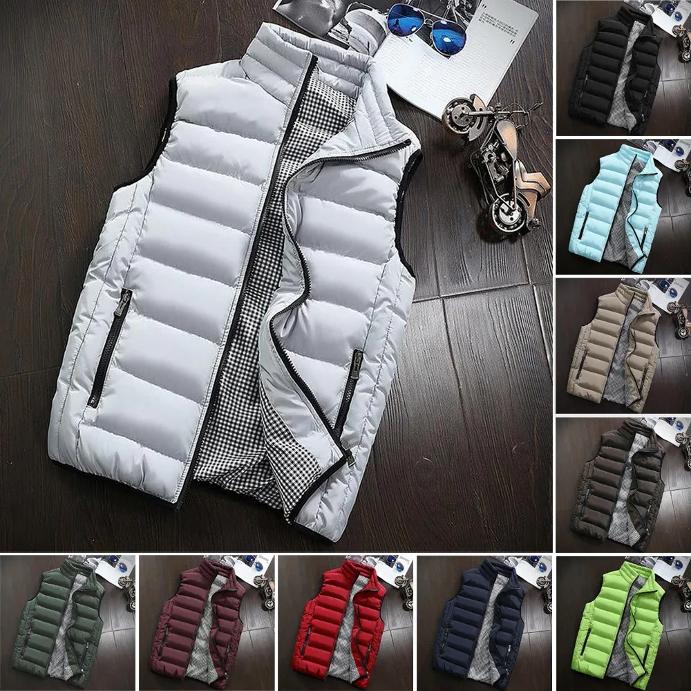 Men Autumn Winter Coat Padded Vest Warm Hooded Thick Vest Tops Social Luxury Groom Men Suits Male Suit Costumes Casual