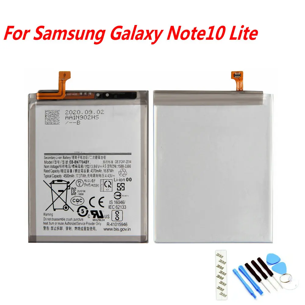 Original High Quality 4500mAh EB-BN770ABY Battery For Samsung Galaxy Note10 Lite Mobile Phone + Free Tools