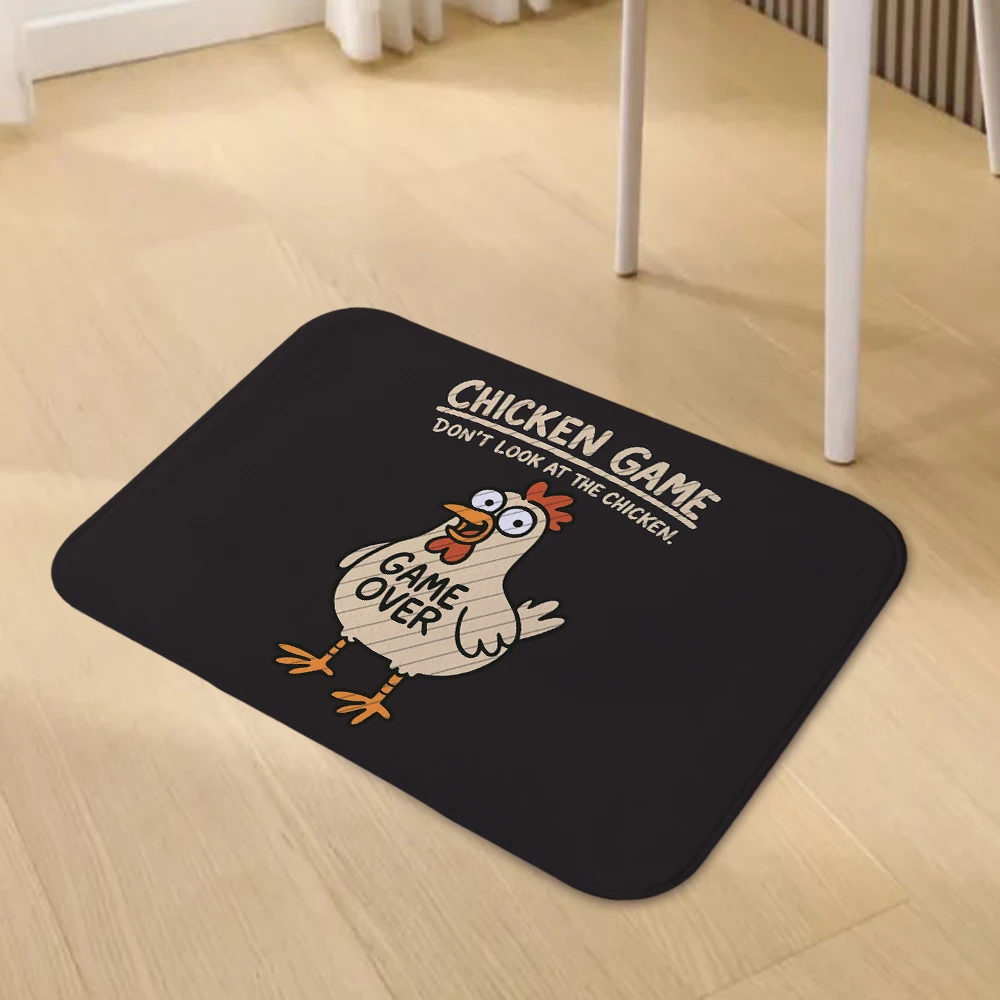 Chicken Game Don't Look At The Chicken Doormat Living Room Carpet Entrance Bathroom Floor Mat  Door Rug Home Decoration 322