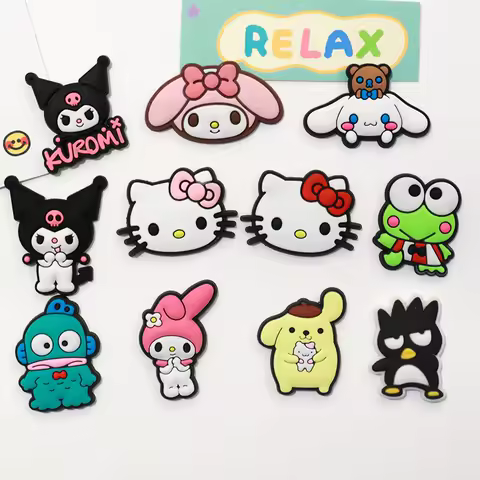 Sanrio Penguin Frog Shoe Decorations Accessories Charms for Clogs Bogg Bag Bubble Slides Sandals, Gift Idea for Birthday