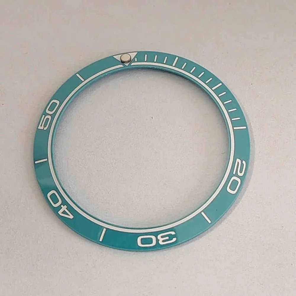 38mm Lake Blue Watch Bezel Ceramic Insert Ring Inner Diameter 30.5mm Oblique Bezel Watch Accessories