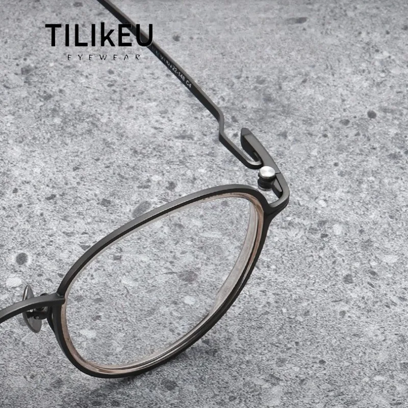 

New Youth-Trend Pure Titanium Ultralight Retro Oval Eyeglasses Frames Designer Comfort Hinges Minimalist Men Women Glasses Frame