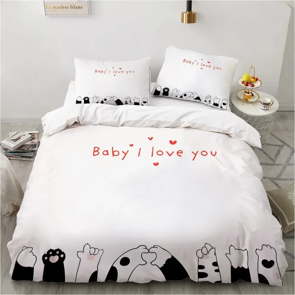 Lovely Party Cats Bedding Set Animal 3d Bed Linen Quilt Duvet Cover Sets Home Textile Decor Twin Single Queen King Size Fashion