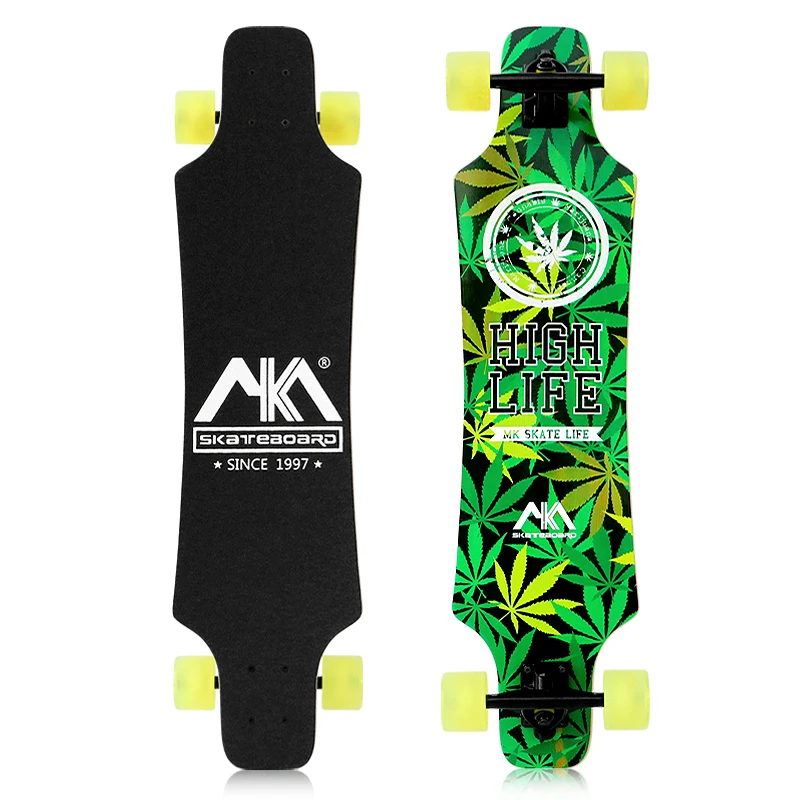 wholesale designs oem plain skate wooden maple double kick complete skateboard with trucks and wheels