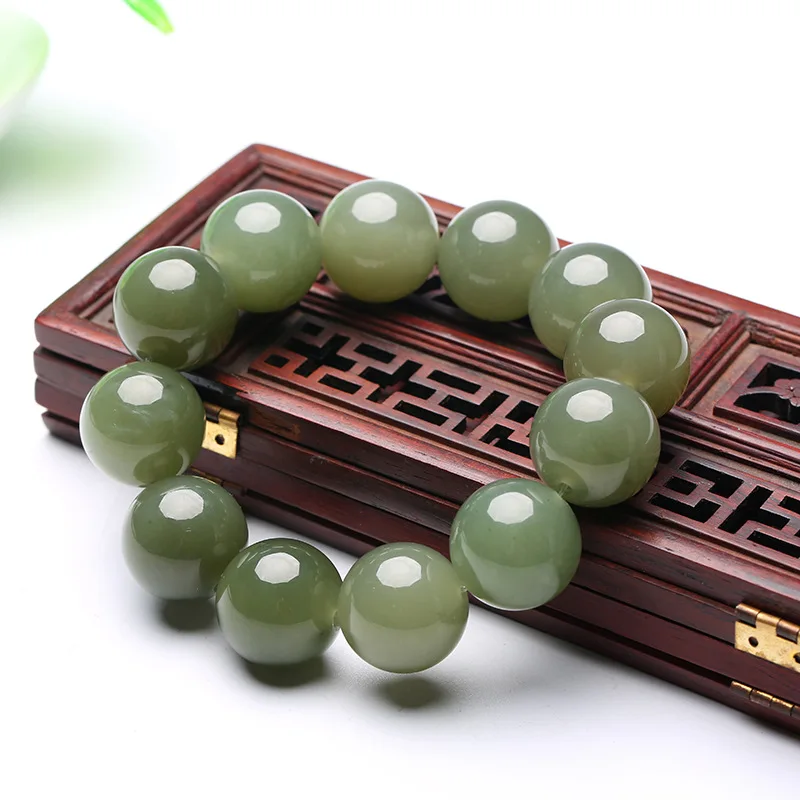 

Hot Selling Xinjiang Hetian Jade Qinghai Material Ball Bracelet