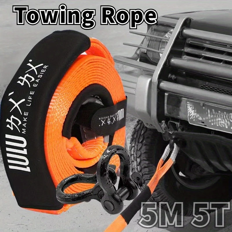 Polyester Tow Strap Recovery Kit High-Strength Car Racing Tow Ropes Auto Trailer Winch Towing Strap Truck Jeep SUV ATV