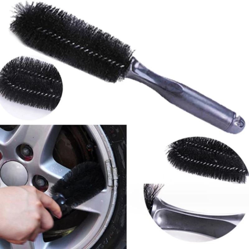 Car Wheel Brush Tire Cleaning Brushes Tools Car Rim Scrubber Cleaner Duster Handle Motorcycle Truck Wheels Car Detailing Brush