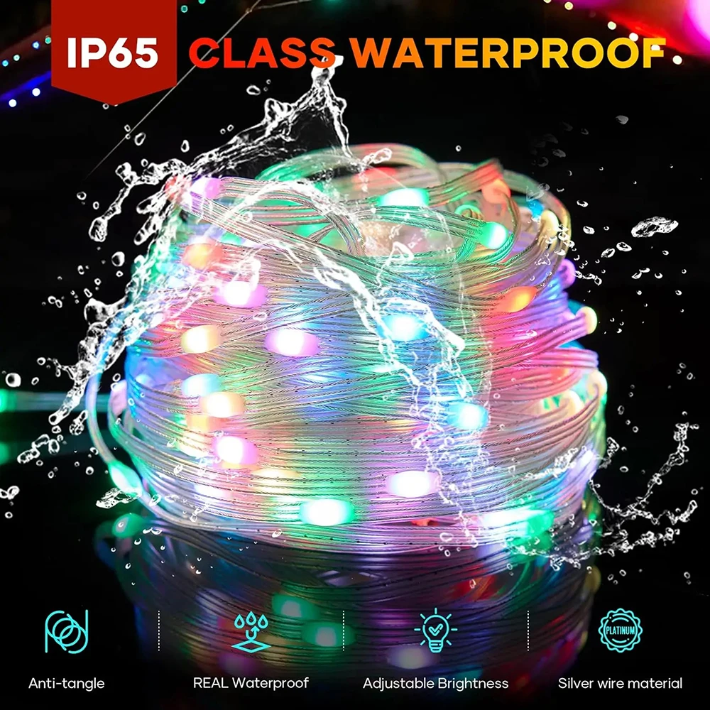 Outdoor LED Christmas Decorative Light Bar RGB IC WS2812B Lntelligent Bluetooth Control Flower Wreath Colorful Home Party Decora