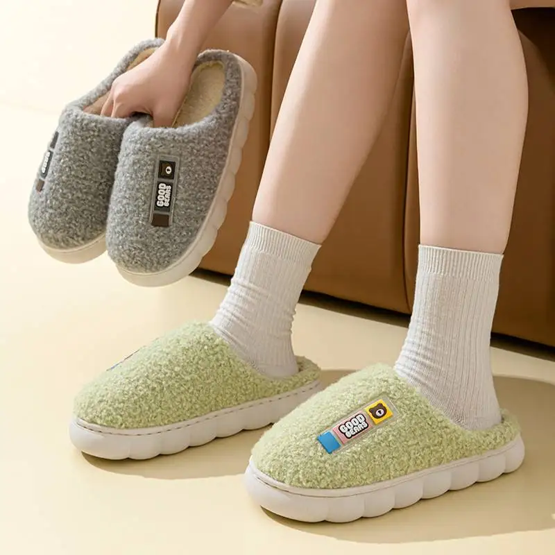 

Мужские хлопковые тапочки для дома, противоскользящие домашняя одежда для пар, удобные теплые зимние новые трансграничные тапочки