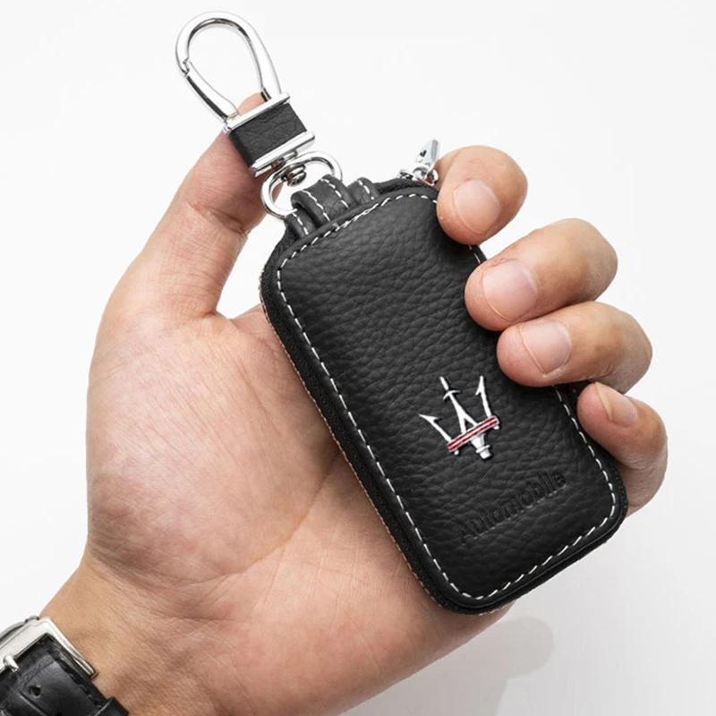Bolsa de cuero para llaves de coche, funda para Maserati GC Granturismo Ghibli Quattroporte Levante Gransport GT Coupe MC20 MC12 GTS