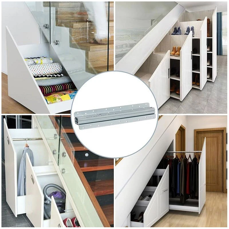 Heavy Duty Black Cabinet Hidden Ball Bearings Metal Soft Close Full Extension Slider Bottom Mount Drawer Slide