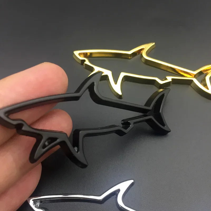 Metal Shark Car Body Sticker Rear Tail Bumper Badge Emblem For Volvo Land Rover Mitsubishi Nissan Opel Peugeot Renault SEAT