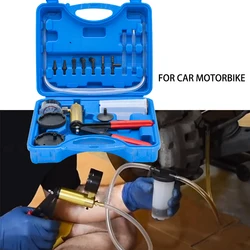 Multifunctional Hand Held Brake Bleeder Tester Vacuum Pump Pressure Gauge Hose Connector Kit Adapter Hand Tool For Car Motorbike
