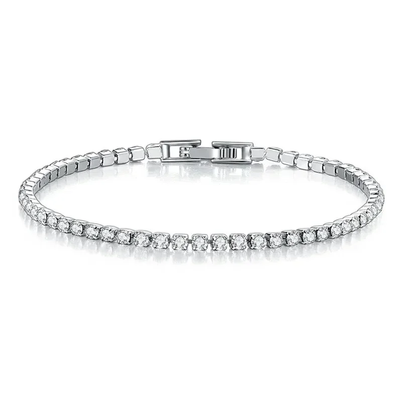 Hot selling 925 sterling silver charming hip-hop zircon exquisite bracelet classic jewelry DIY New Year Christmas gift