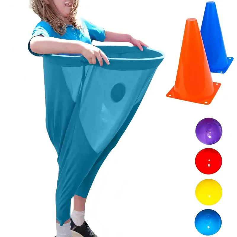 Juego de patio con pantalones de abuela, pelotas para atrapar al aire libre con 4-12 pelotas hinchables, 2 conos marcadores, juegos de patio, juegos de reuniones familiares gigantes en el campo