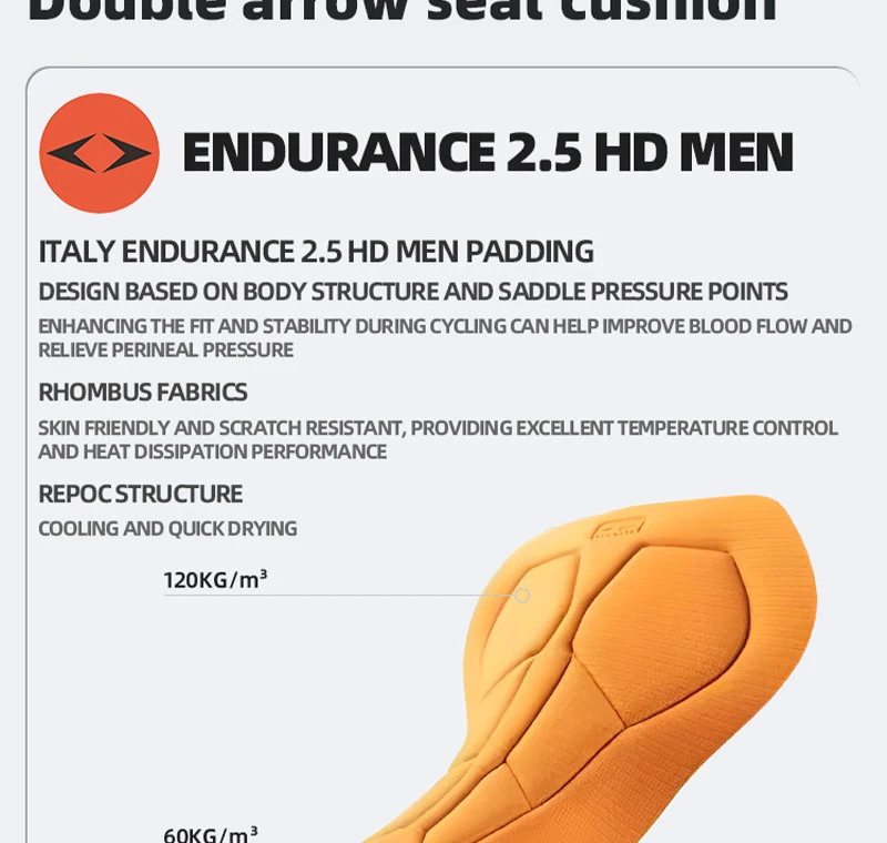 YKYW Elastic Interface Herren Radsport-Trägerhose, Sommer, atmungsaktiv, Fahrrad-Shorts, 7-Stunden-Reiten, Fahrrad-Trägerhose, Outdoor-Bekleidung – Detail 5