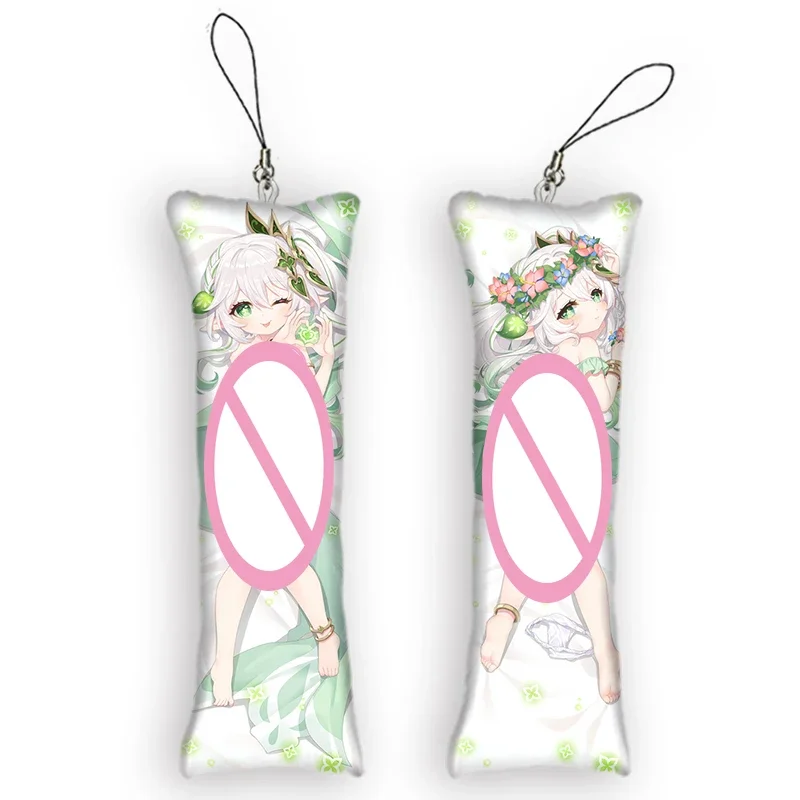 

New Pattern Genshin Impact Nahida Mini Dakimakura Rebecca Keychain Cute Anime Key Chain Small Pillow Decor Pendant Otaku Backpac