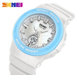 SKMEI 3 Time LED Light dimhtal cronometro orologi sportivi uomo donna moda Soft TPU Strap 5Bar orologio da polso impermeabile data Alarm