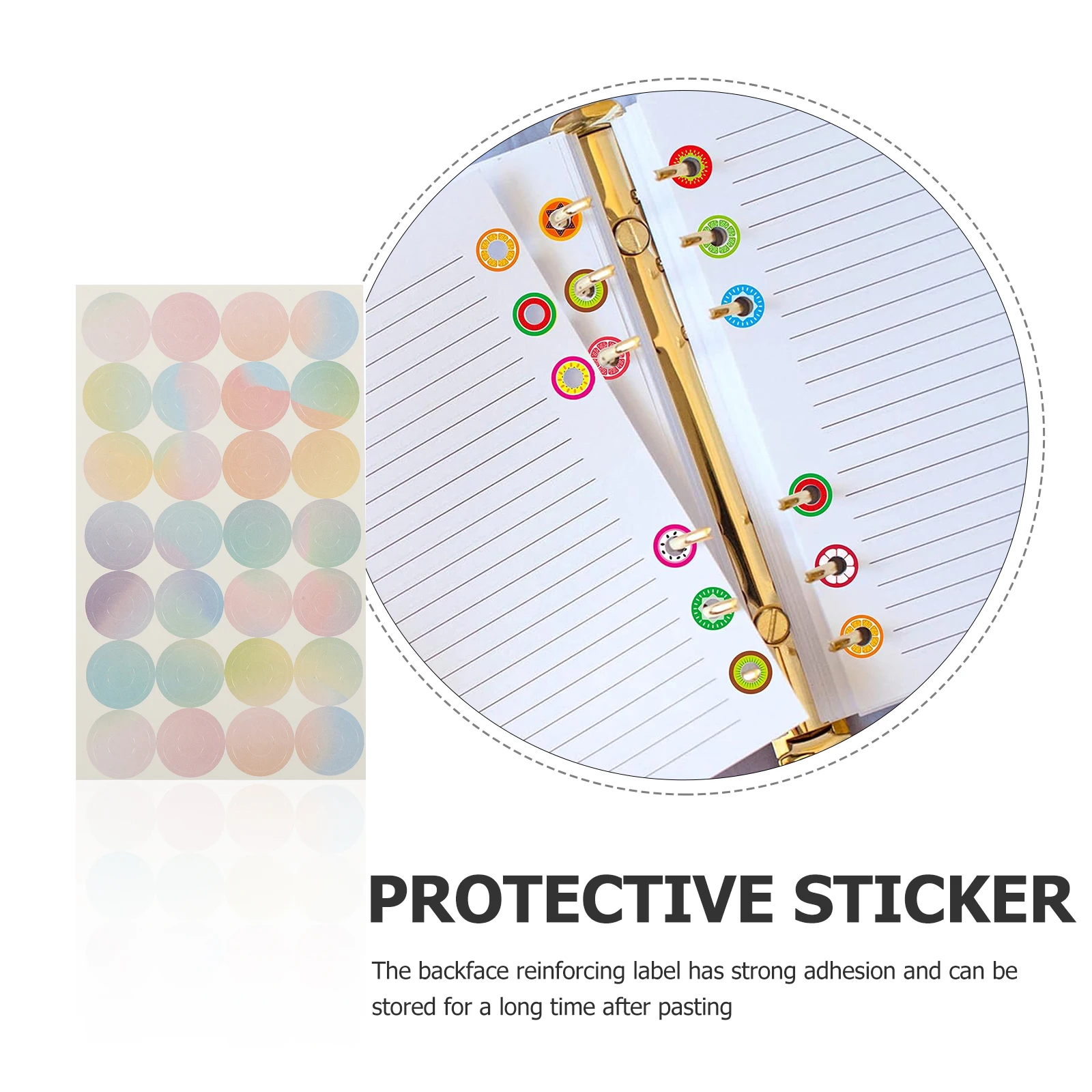 16 Sheets Protective Sticker Label Binder Hole Reinforcement Stickers Paper Office Supplies Rings Labels Universal Loose-leaf