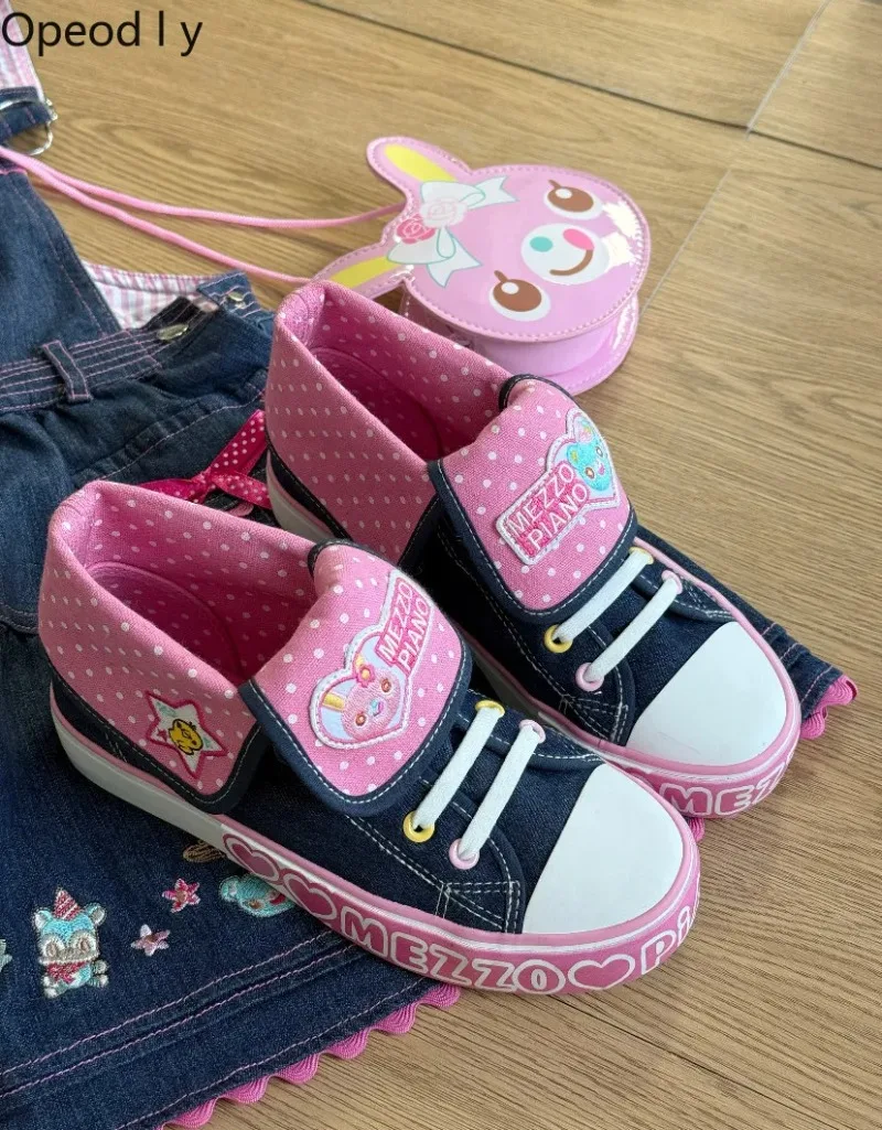 Sweet Girl Student Denim Canvas Shoes Japanese Cute Shoes Spring and Summer New Fashion Cartoon Embroidered Women's Casual Shoes view 3
