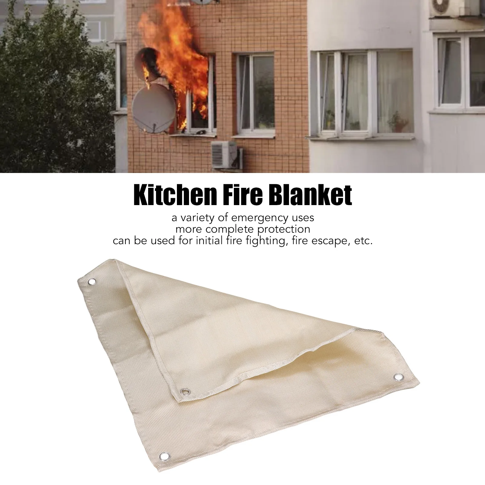 ZK30 Fire Blanket Fiberglass Fireproof 550℃ Fire Extinguisher Suppression Blanket 50x50cm